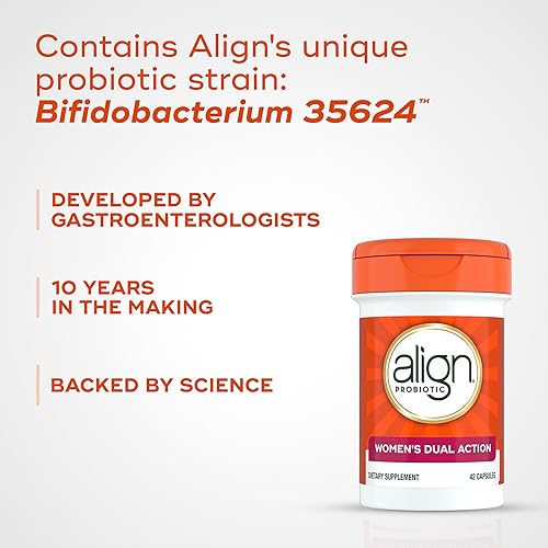 Miniatura 3 de Align Probióticos, de doble acción para mujer, probióticos para mujeres, probióticos multicepa con árbol casto, apoya la salud femenina*, alivia la
