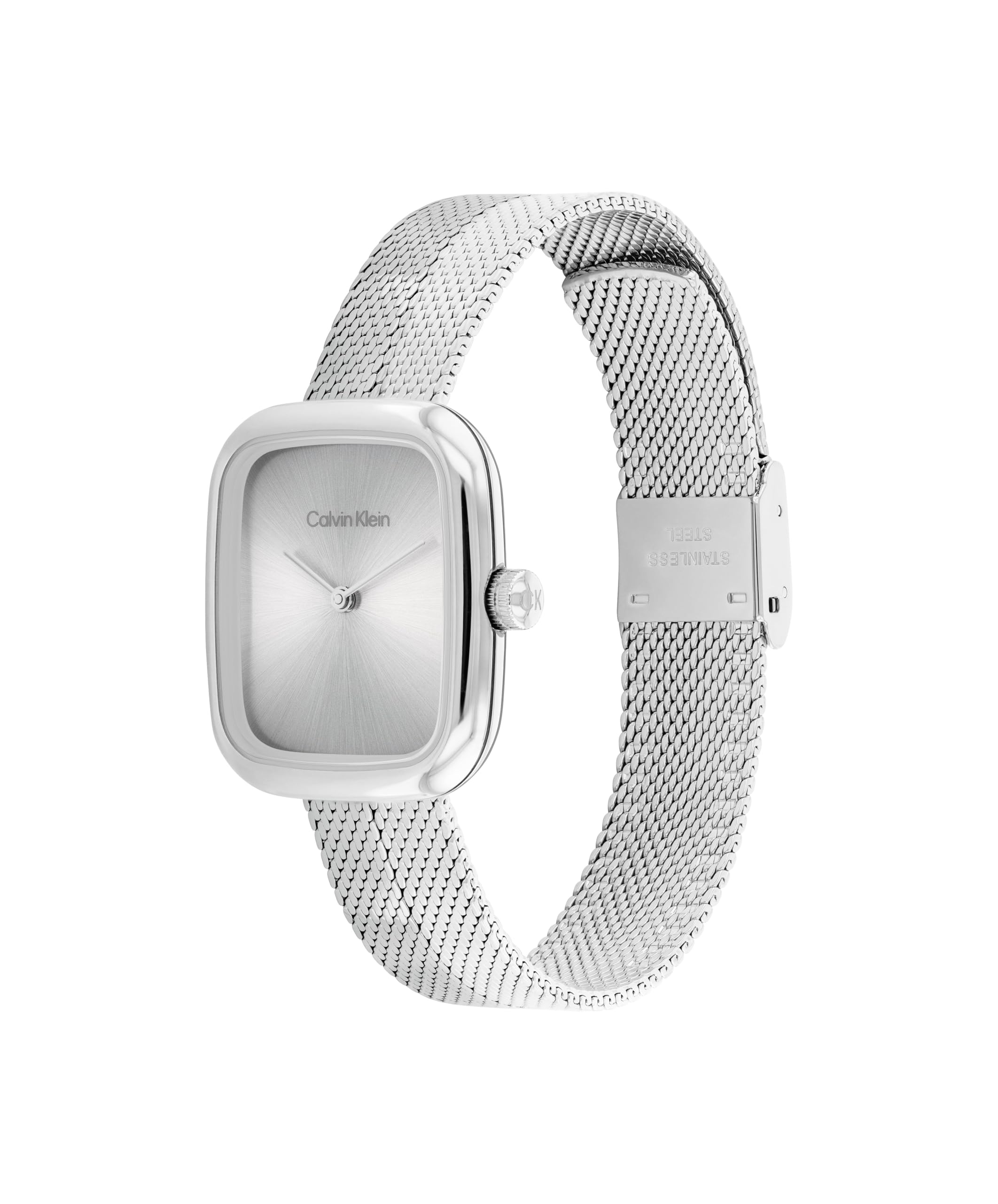 Calvin Klein Reloj de Cuarzo de 2 Manecillas para Mujer Colección CK Adore con Pulsera de Malla de Acero Inoxidable - Disponible en Plateado, Dorado, Negro u Oro Rosa