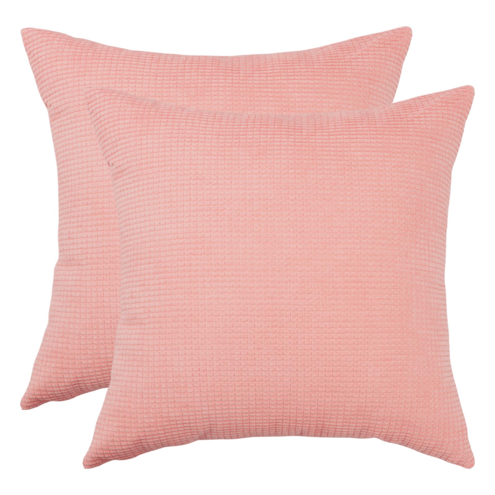 Betadistor Pink Cushion Covers 45x45cm Decorative - 2 PACK Throw Pillow Covers Square Cushion Case Home Decor 527-0620 — image 1