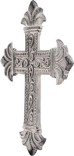 Miniatura 3 de Cruz de pared azul envejecido para decoración del hogar. Cruces decorativas de metal para colgar en la pared, 7 x 9 pulgadas