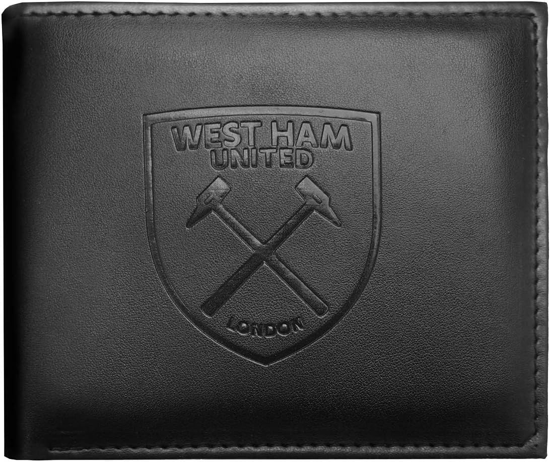 West Ham United FC Mens Official RFID Embossed Leather Wallet (One Size) (Black)