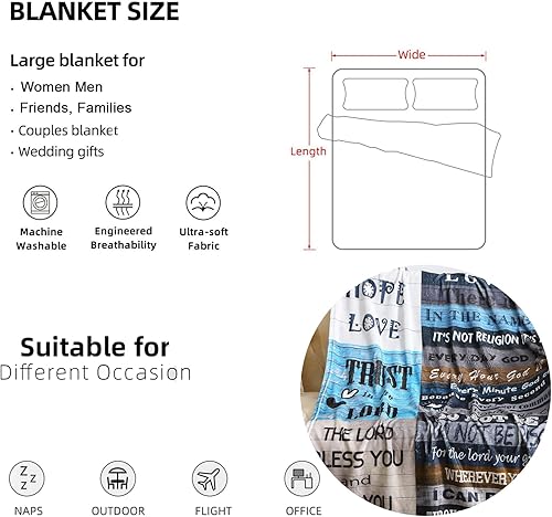 Miniatura 4 de AUIVTY Regalos de cumpleaños cristianos para mujeres, manta inspiradora rosa con versículo de la Biblia, regalos religiosos de Pascua para amigos,