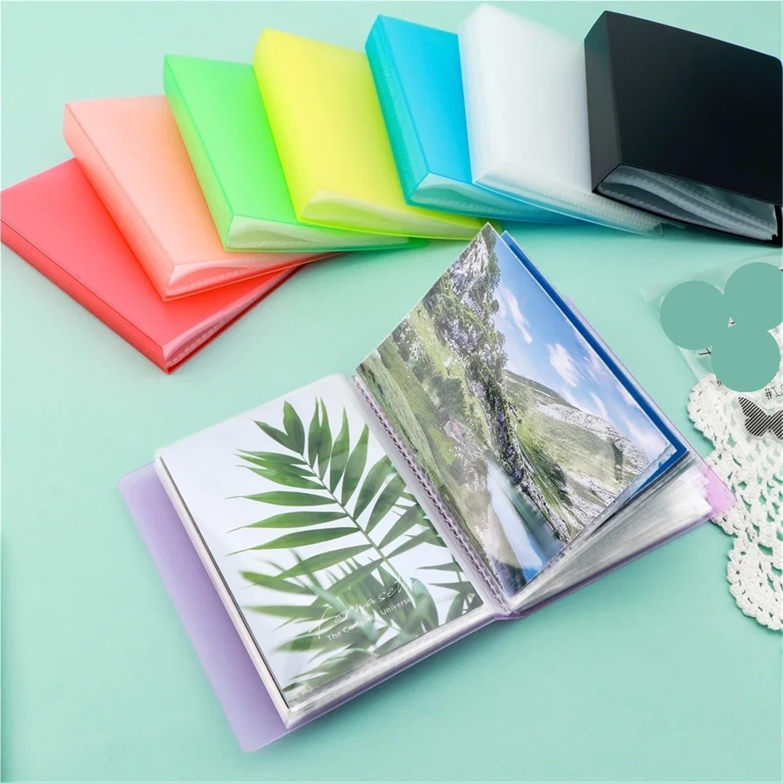 4PCS 40Pockets A6 Folder Book With Plastic Sleeves Für Mappe/Portfolio | Presentation Book For Screen Stencil For Polymer Clay Storage Booklet Stamp(Green)