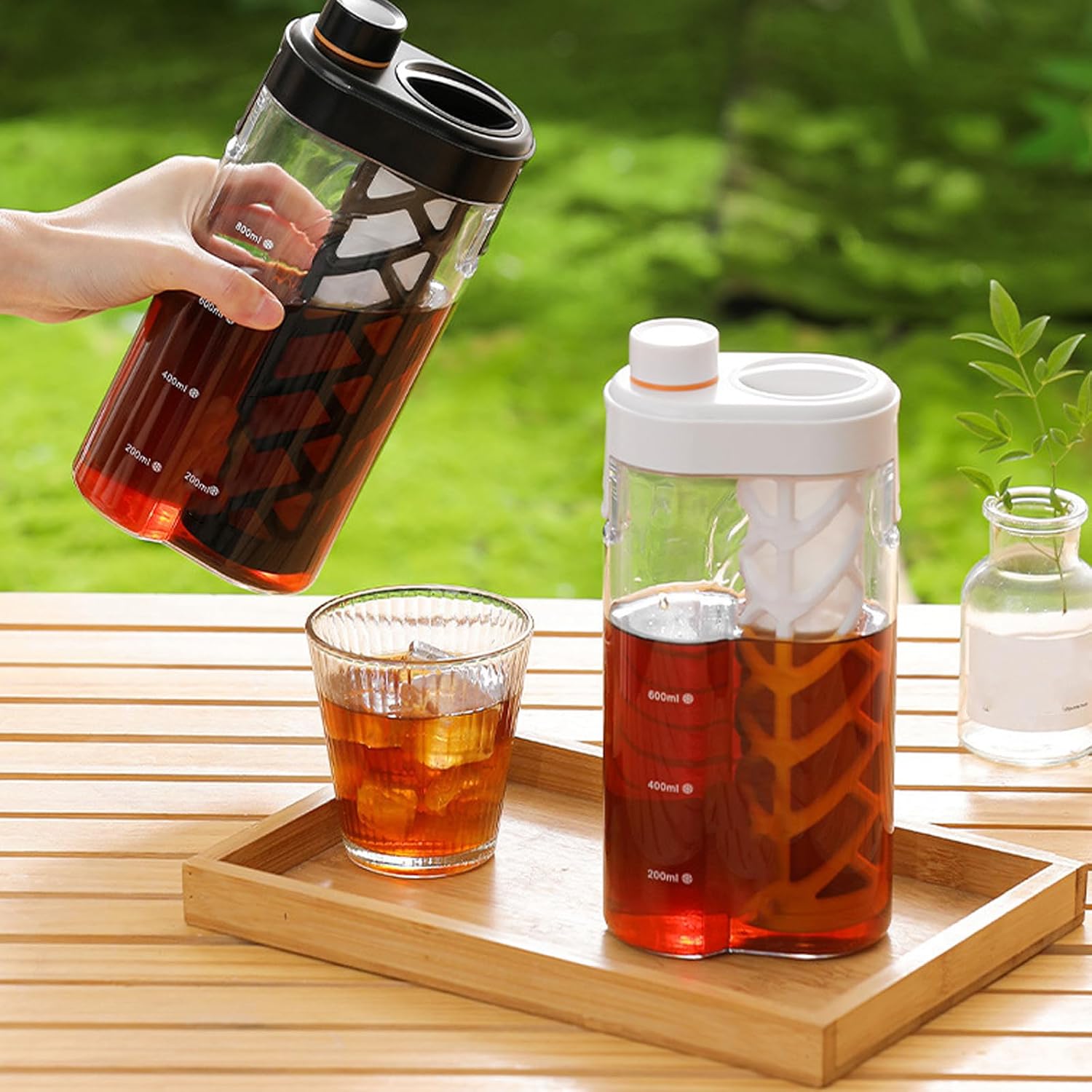 Professional Cold Brew Carafe with Visible Graduations, Large Capacity, Removable Filter & Refrigerator Safe Container Refrigerator Safe Beverage Container