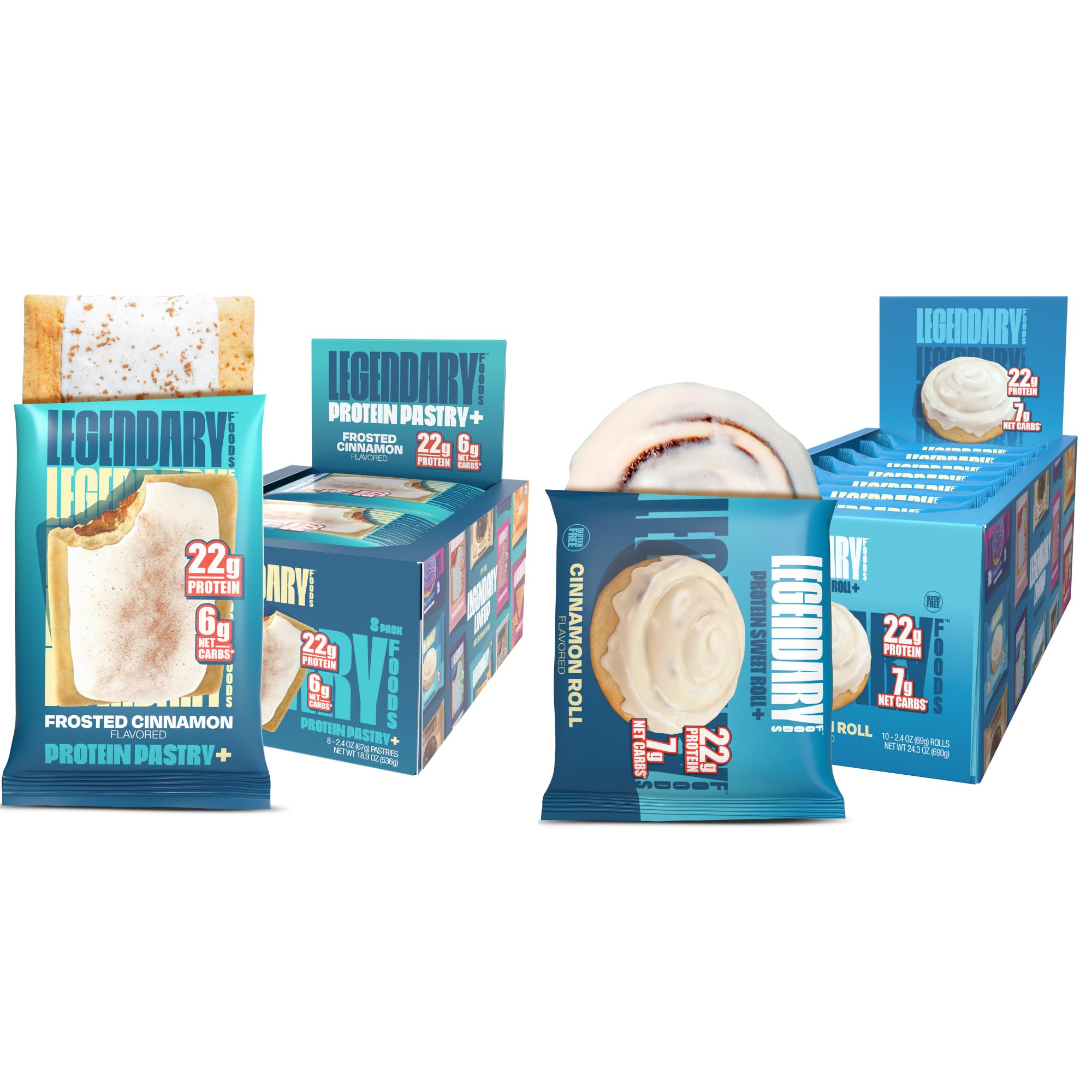 22 g Protein Pastry Bundle - Low Carb Meal Replacement Bar - Gluten Free Protien Snacks - Healthy Keto Snack Box - Low Sugar Energy Bars - Bariatric Diabetic Friendly 18 Pack