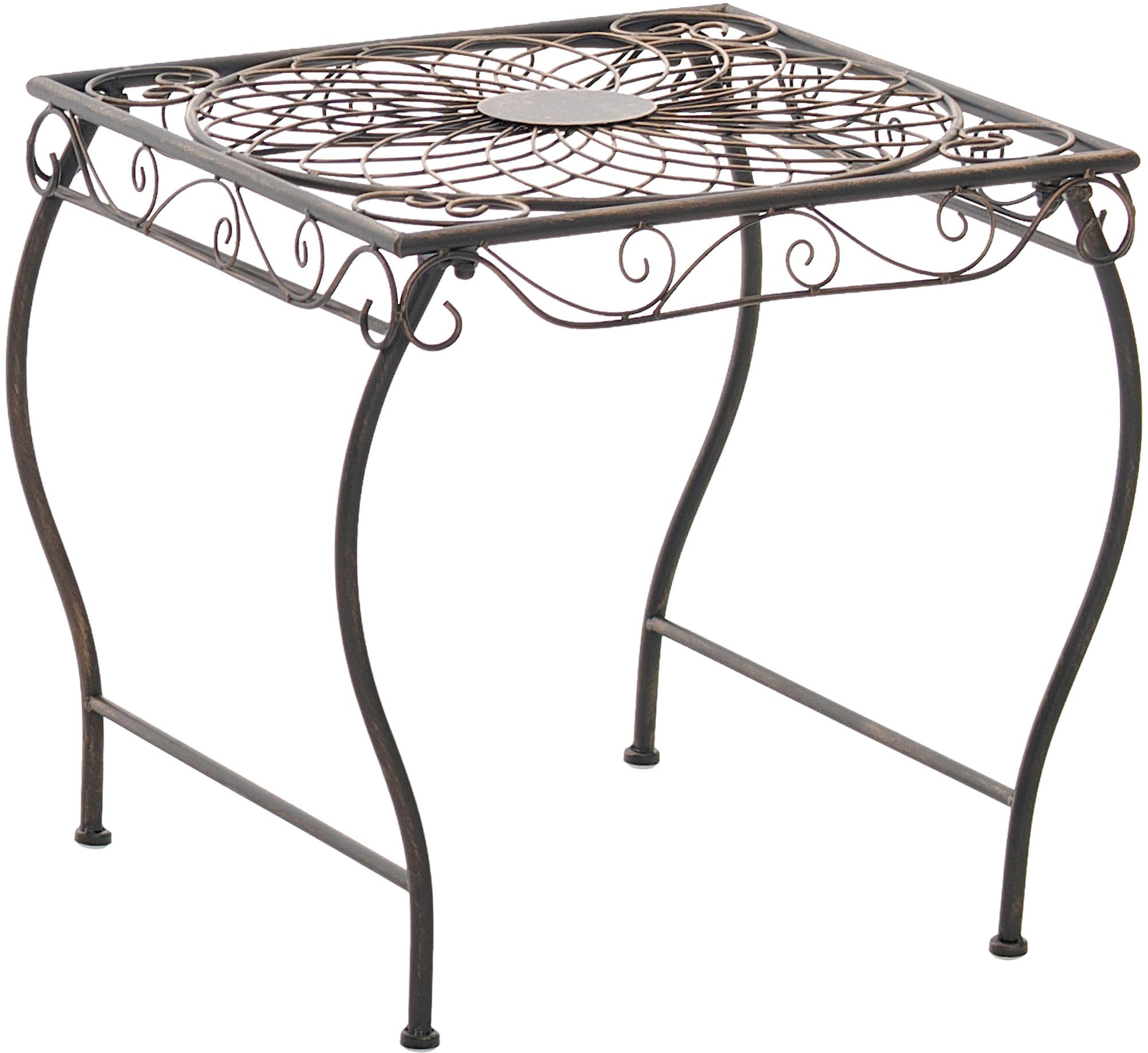 CLP Tavolino da Giardino in Ferro Zarina, Stile Liberty Romantico, Idrorepellente, Bronzo