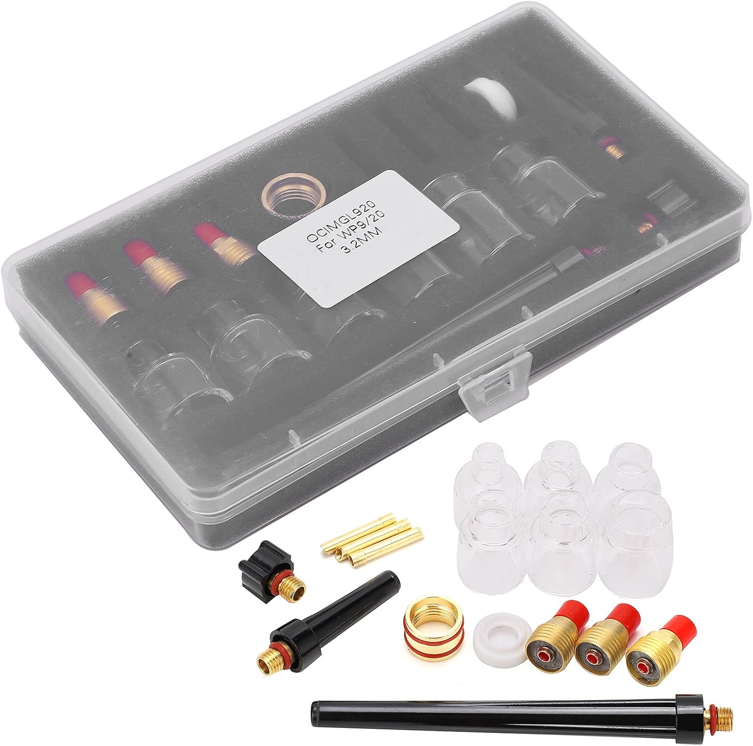 Welding Glass Cup Nozzle, Welding Equipment Torch Consumables Welding Glass Cup Welding Accessories for WP9/20