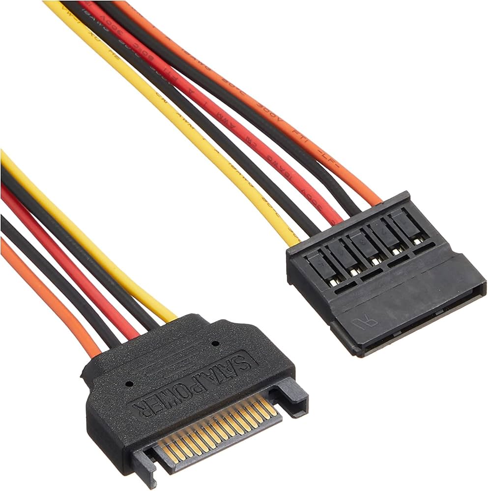 Amazon | SA-048SAB SATA電源延長ケーブル50cm | アイネックス