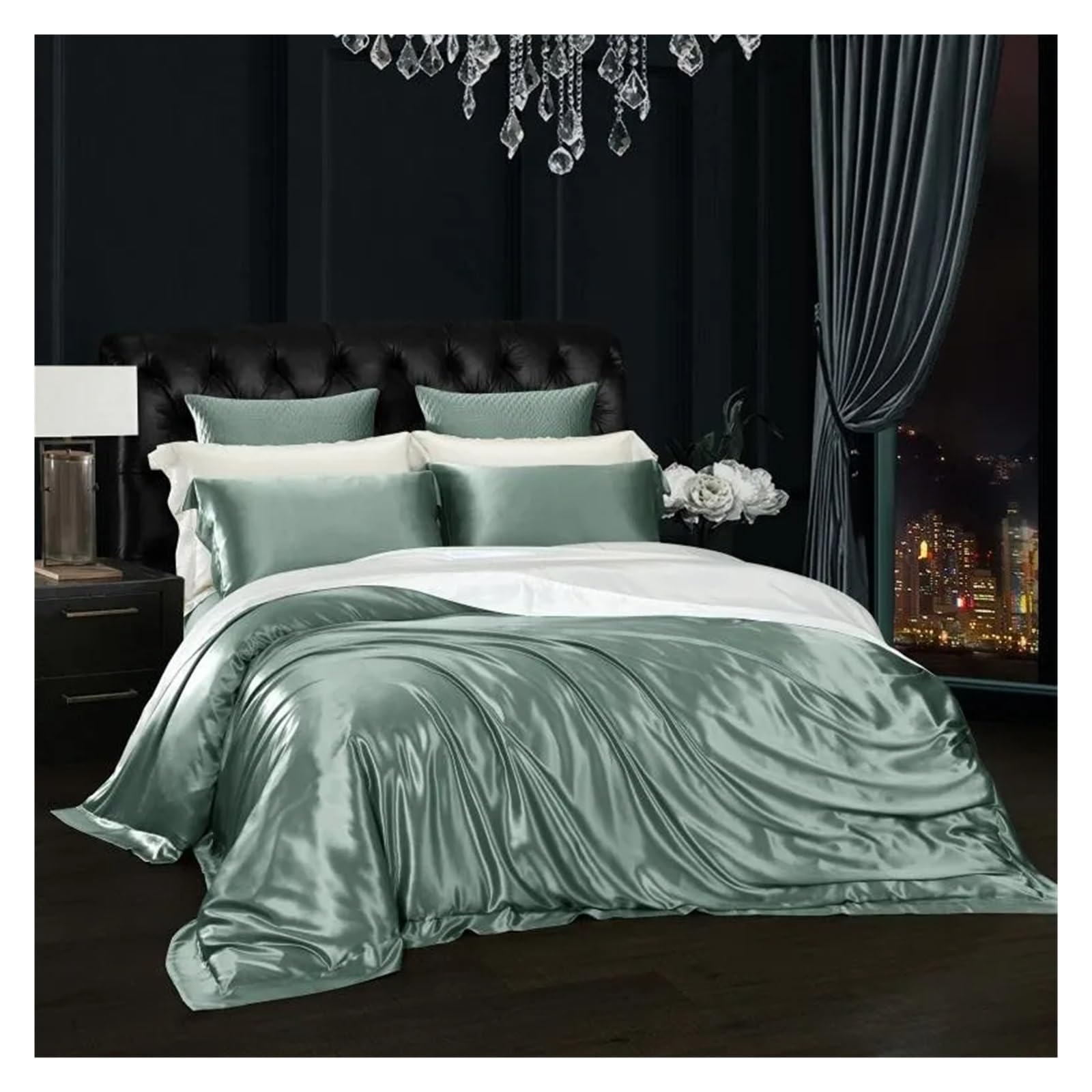 Sbcgfy D Top Grade Mulberry Silk Uvet Cover,Both Sides 25 Momme Nature Silk With Zipper Comfy Soft,1Pc Uvet Cover 2Pc Pillowcases,Cotton Uvet,-Queen Size 3Pcs
