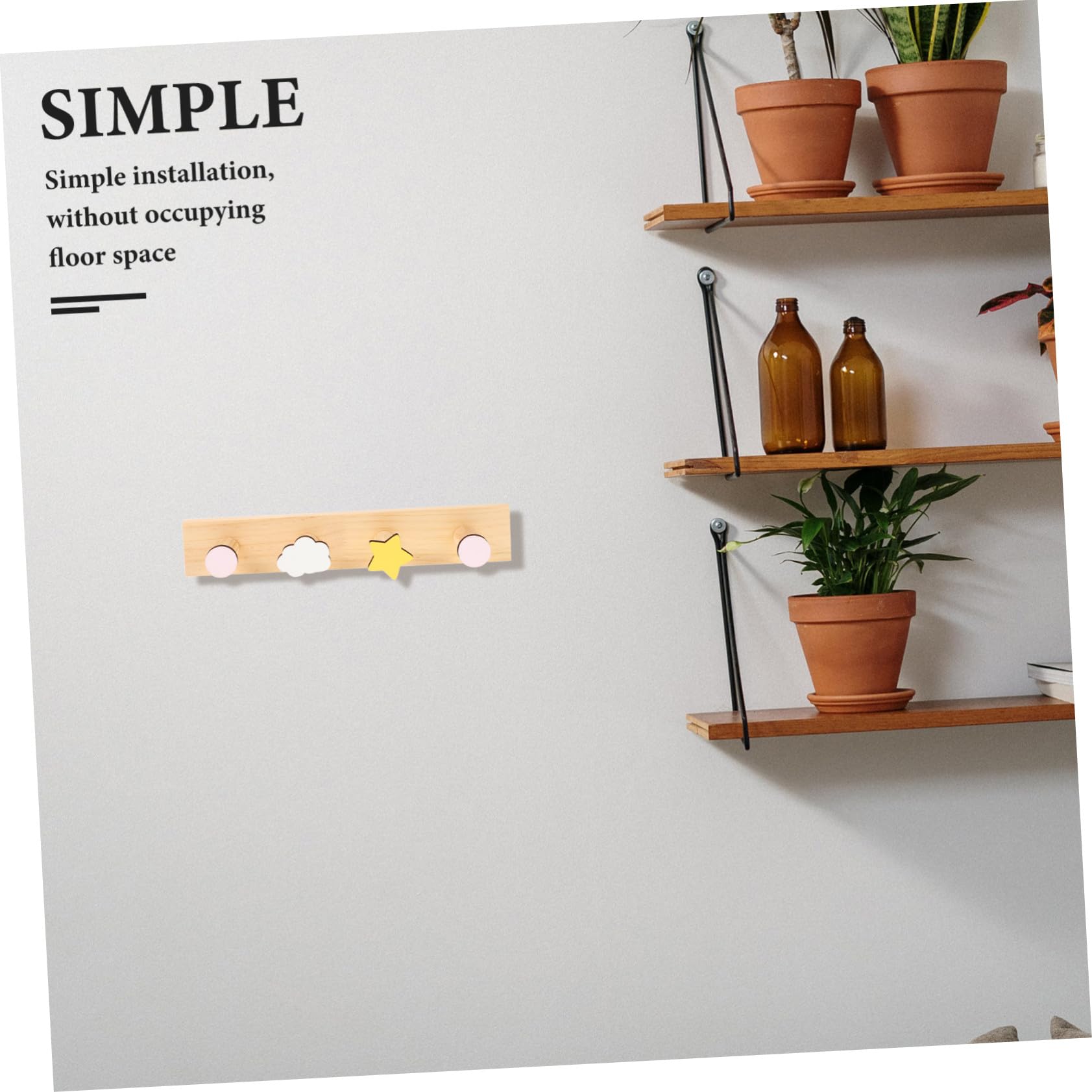 Perchero de Pared Infantil de Madera Creativo Adorable 1 Pieza