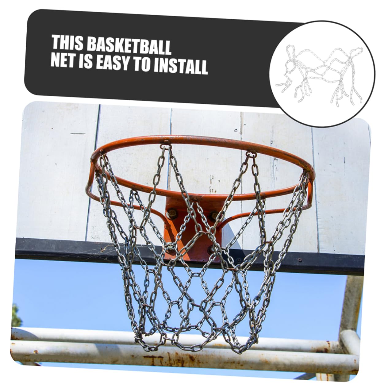 Yardwe Baloncesto De Hierro Repuesto para Baloncesto para Exteriores Parques y Campos