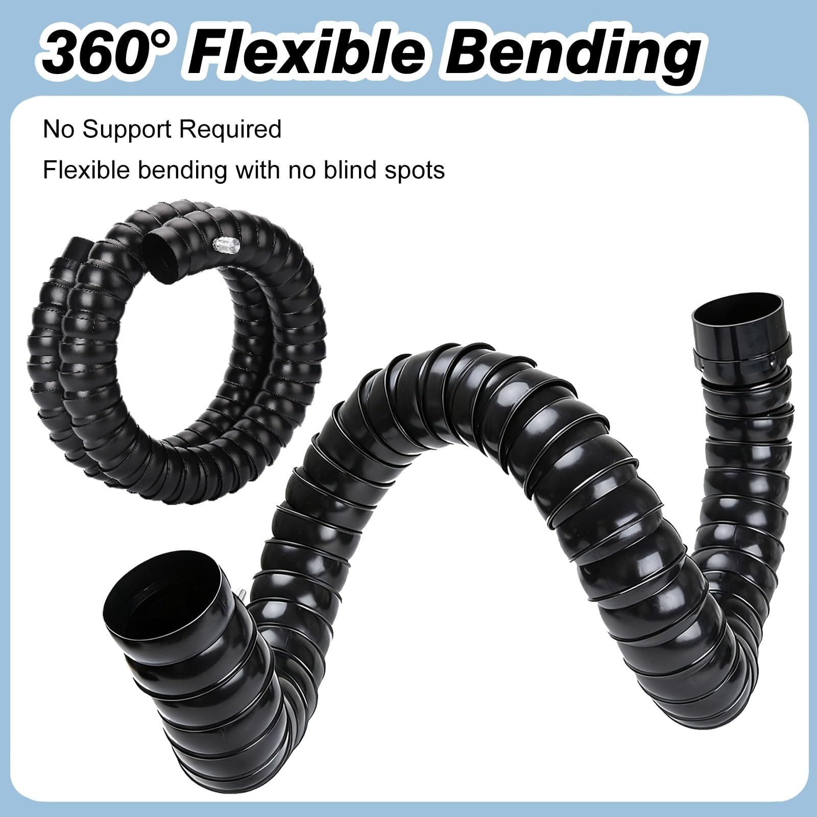 Manguera de conducto flexible con capucha para extracción de humos de soldadura, brazo de escape industrial para recogida de polvo, 4 pulgadas x 5 pies