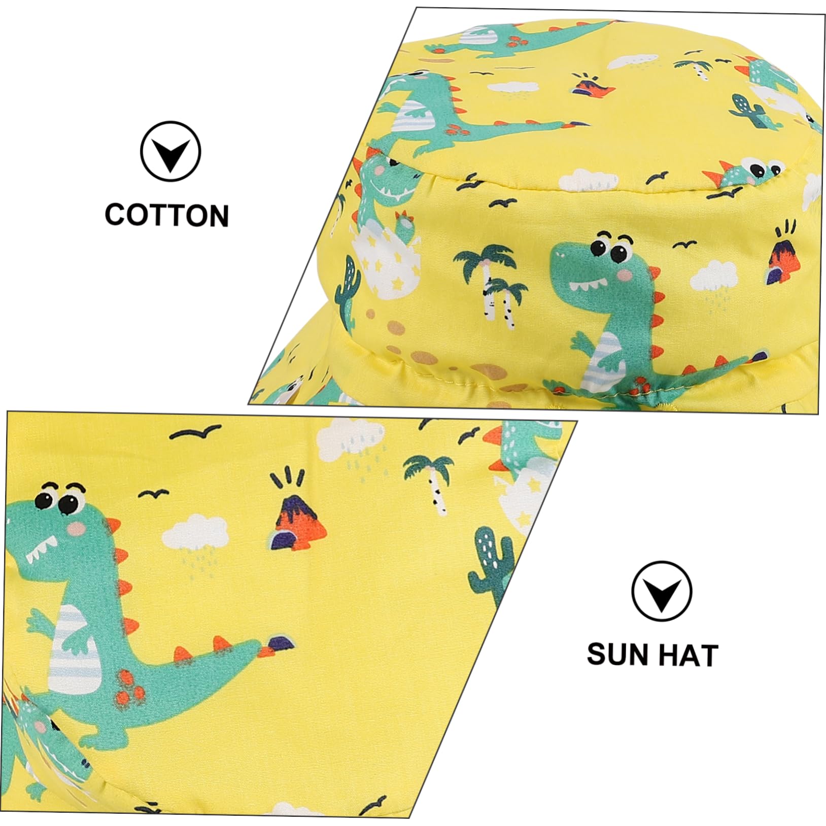 Sombrero Gorro Sol Sun Hat Sunscreen Gorro Bucket Kinder Solar Gorro protección Solar Caps Tejido: 100% algodón; Forro: 100% poliéster Yellow