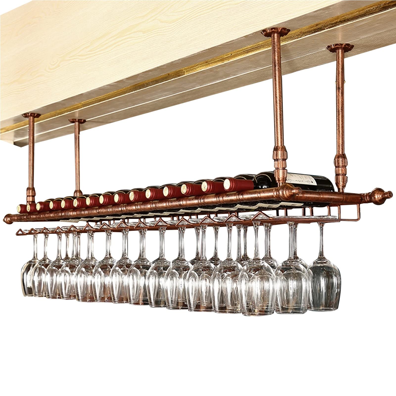 Wine racBGCjustable C Hanging Wine Glass Racks Holder for Bars, Restaurants, and Kitchens - Stylish Storage and Decoration Shelf with Adjustable Height and Width