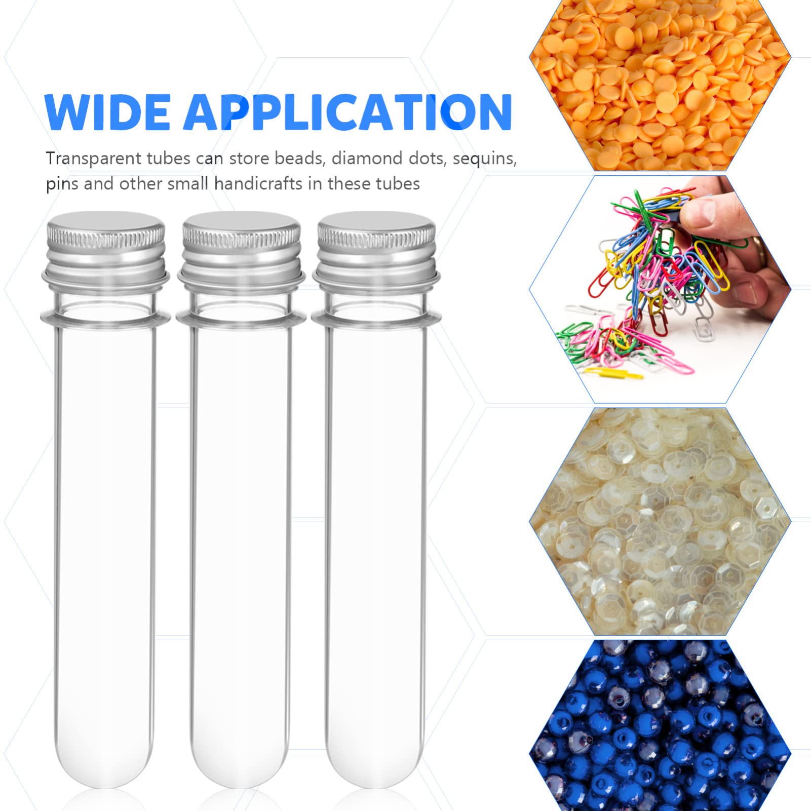 MAGICLULU Provette in Plastica Pet Trasparenti Provette Con Vite in Alluminio Campioni Oggetti Artigianali Inclusa
