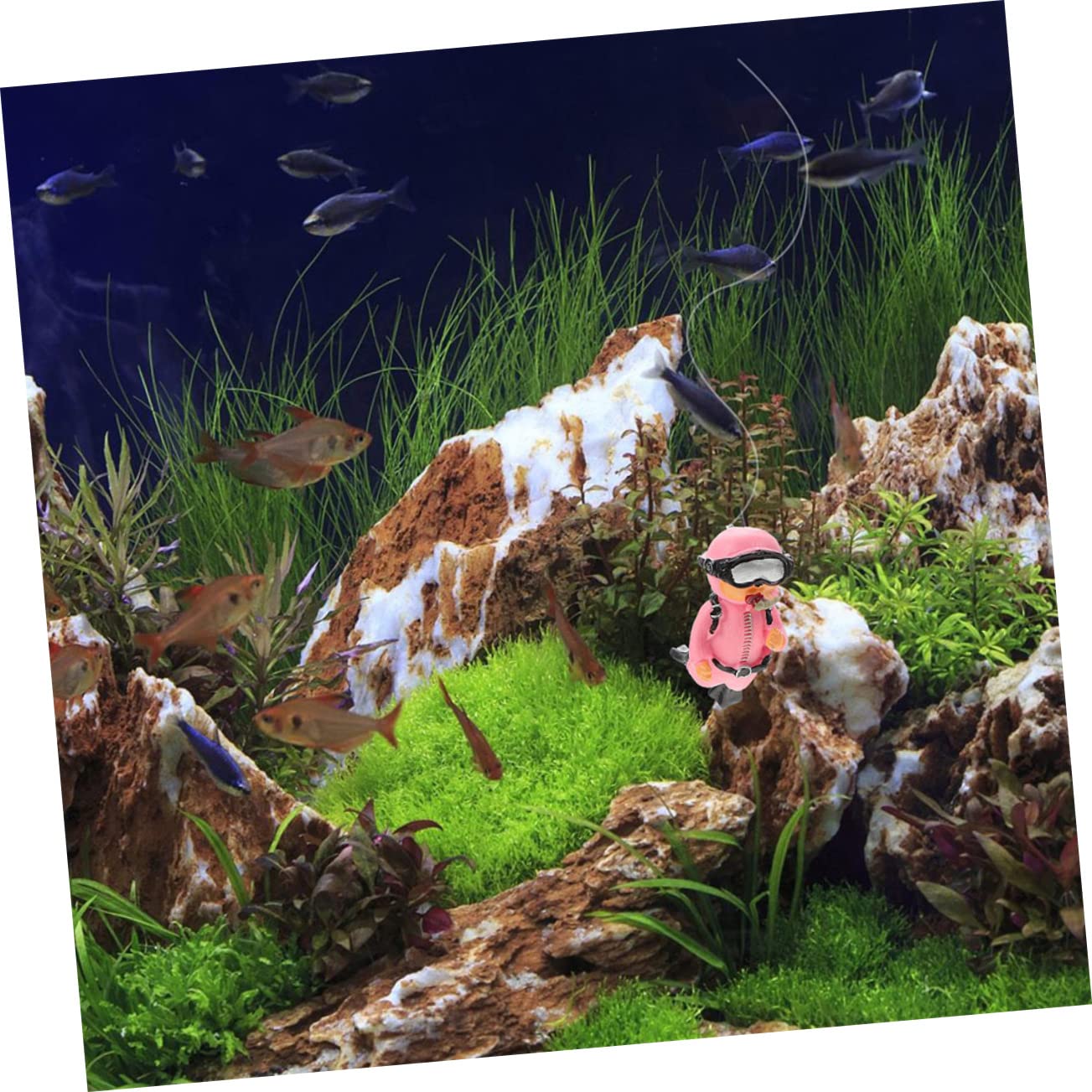 POPETPOP 16pièces Décorations Aquatiques Flottantes Figurines De Plongeurs Décoratifs pour Aquarium Accessoires Ludiques pour Réservoirs Et Bassins Simulation De Plongeur Ajustable