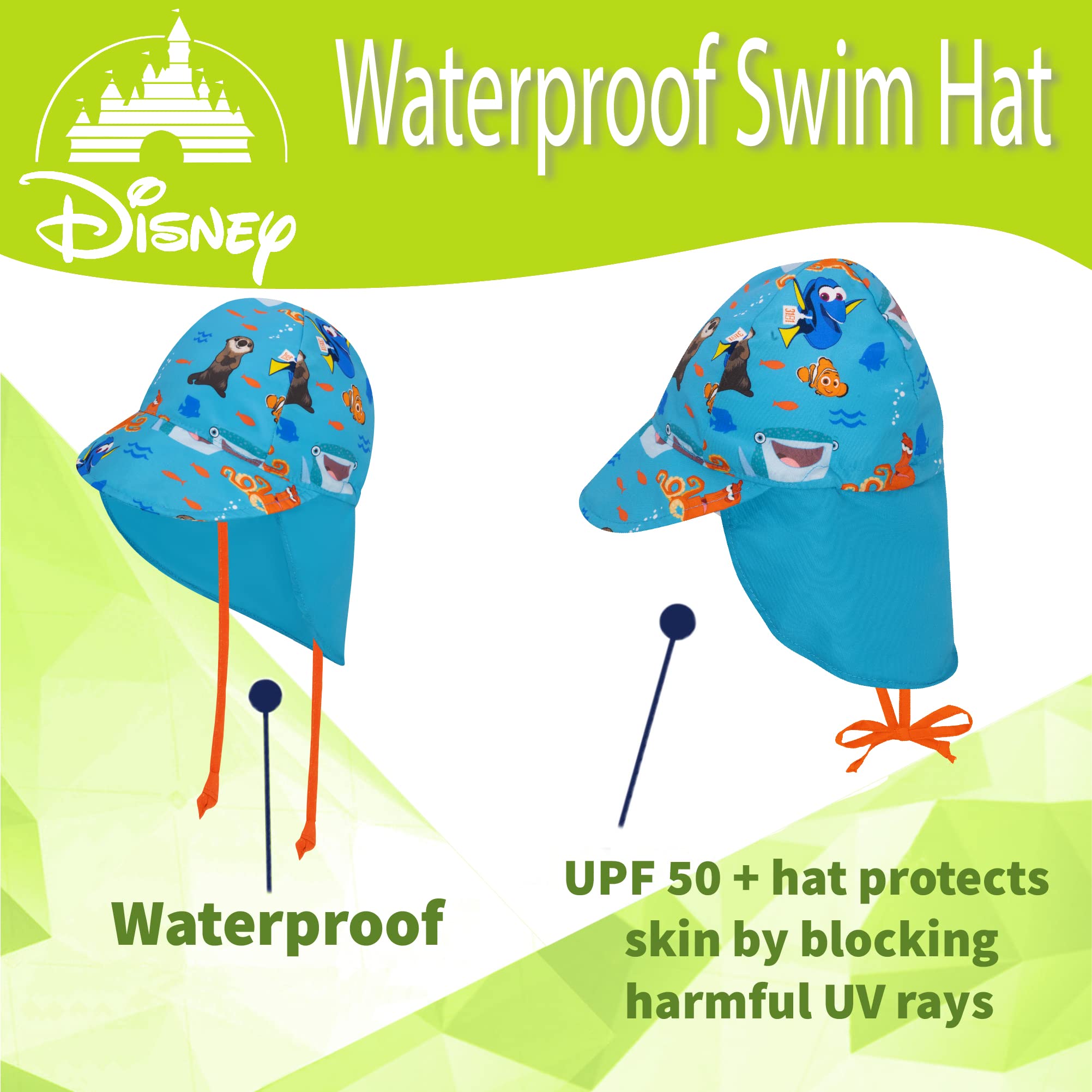 Disney Toddler Swim Hat, Reversible Sun Hat for Boys, Toddler Hat for Summer Featuring Favorites, Baby Sun Hat