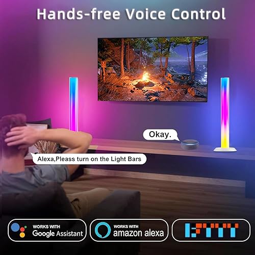 Miniatura 3 de Barra de luz LED inteligente, retroiluminación de TV, iluminación ambiental, funciona con Alexa, barra de luz RGB para habitación con 16 millones de