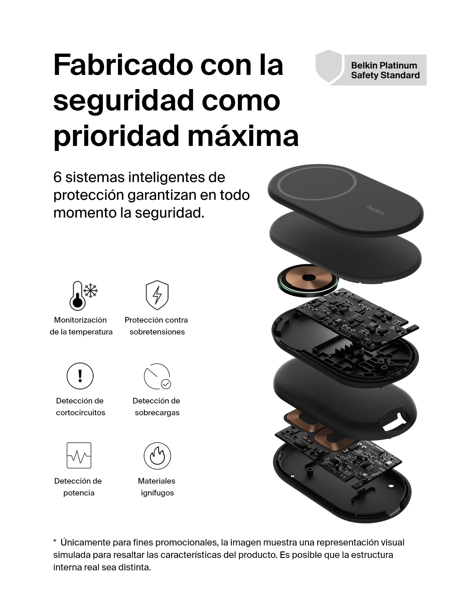 Belkin BoostCharge Cargador Magnético Plegable Qi2 15W, Estación de Carga Inalámbrica Compatible con MagSafe, Carga Rápida para iPhone 17, Air, Pixelsnap, Base con Soporte Antideslizante - Negro