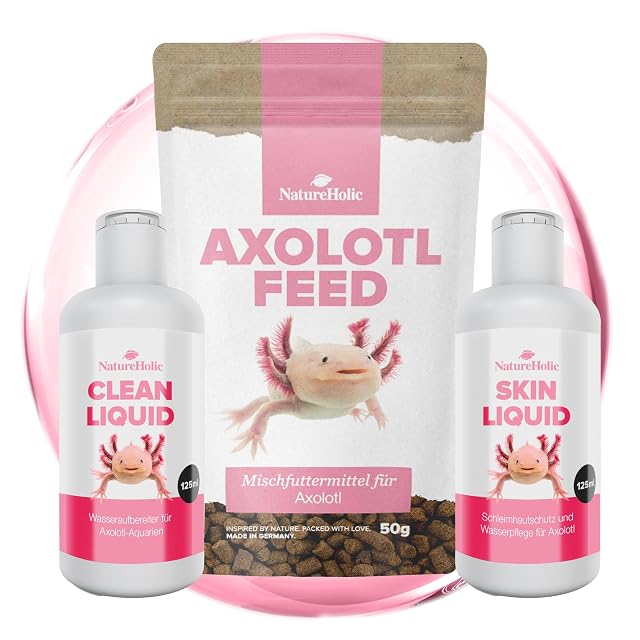 NatureHolic Axolotl - Set completo de cuidado para Axolotl con alimentación y cuidado del agua, forro suave…