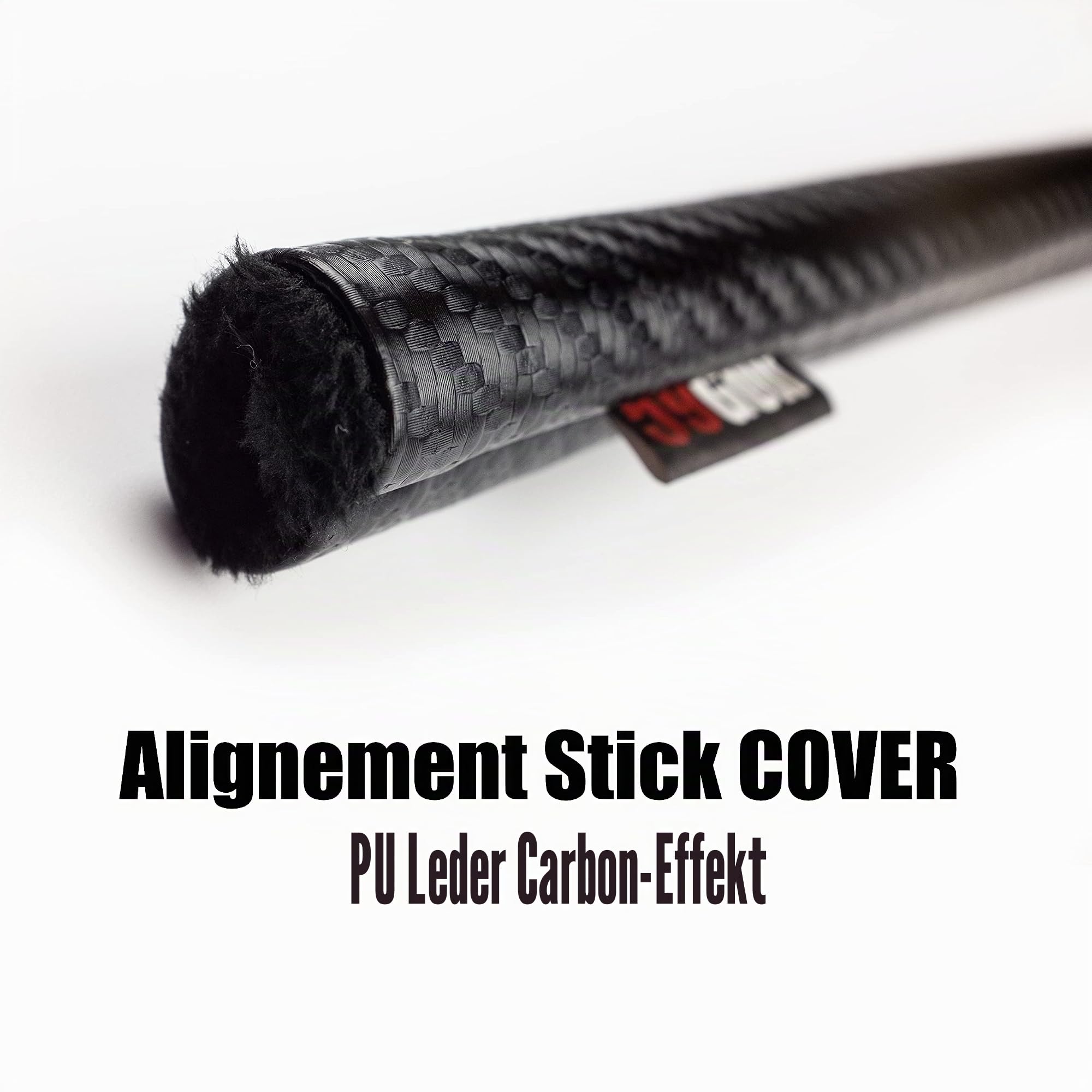 Kohlefaser-Ausrichtungs-Set für Golfschläger: 2 x Tour Pro Carbon Sticks + 1 x PU-Leder-Ausrichtungsstab-Abdeckung