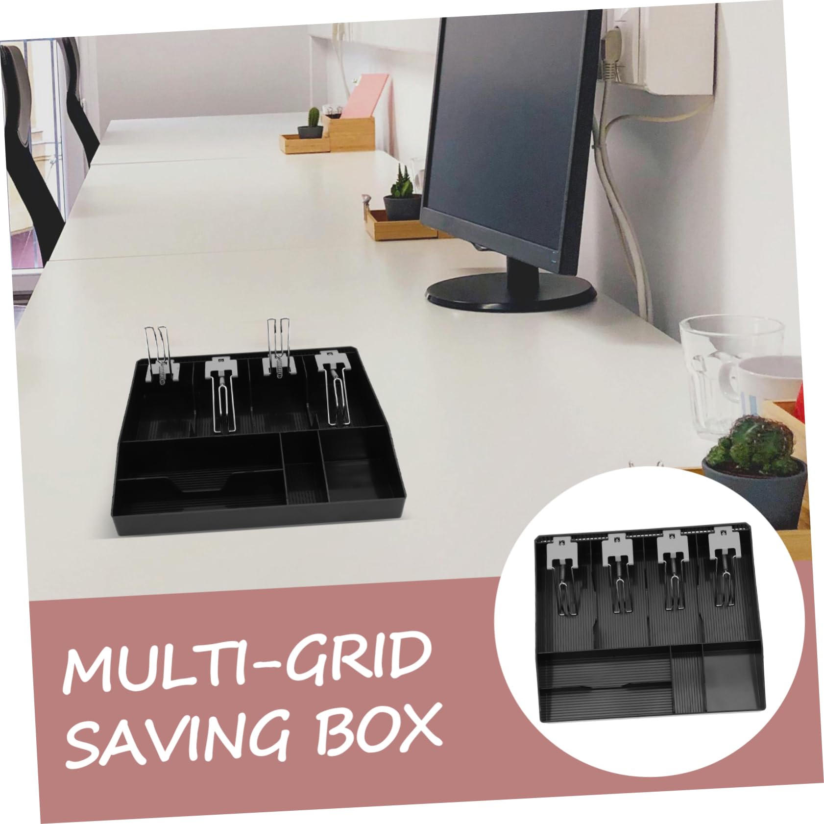 Portacontanti Multi-scomparti Per Registratore Organizer Per Contanti e Monete Portamonete Con Clip Per Negozi e Uffici