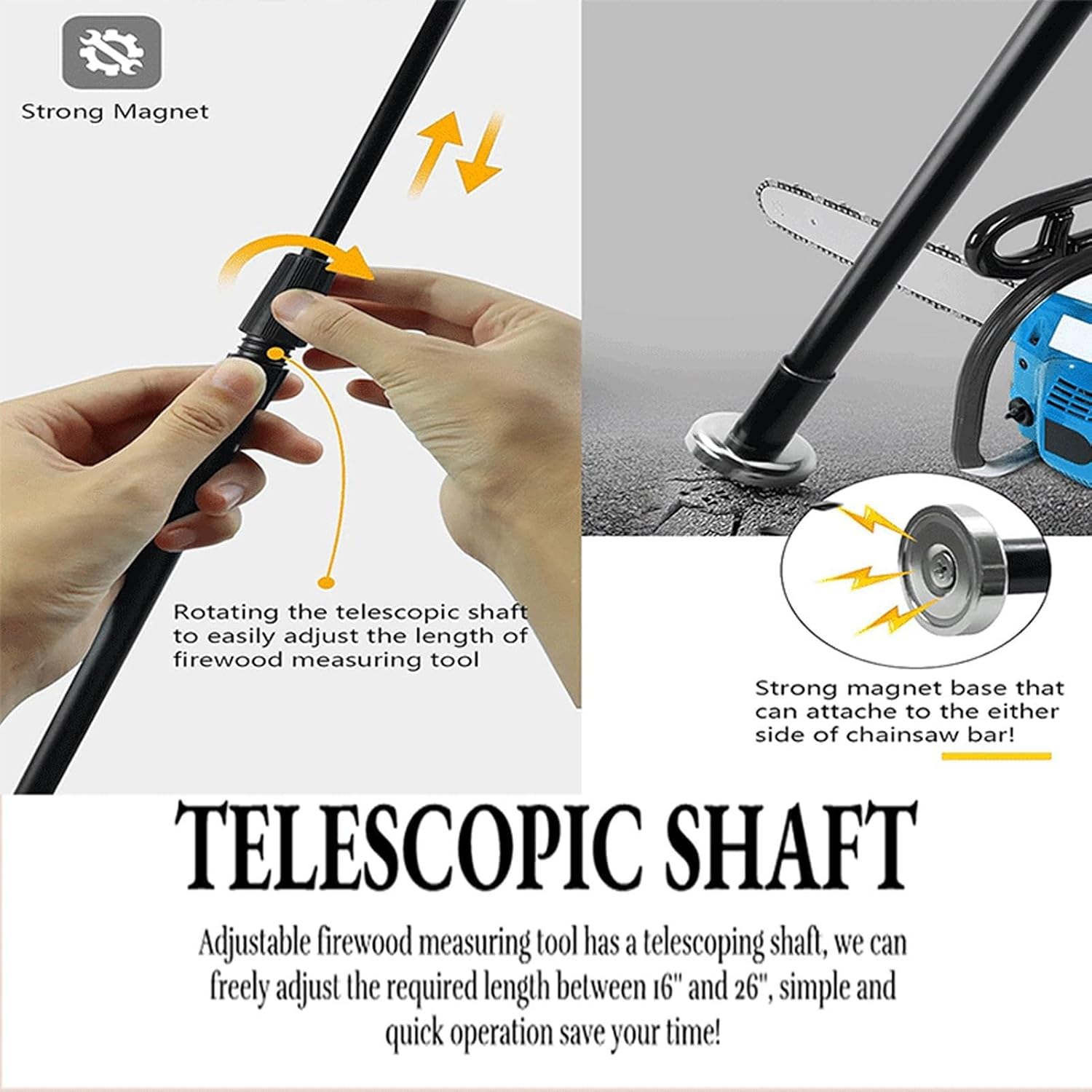 Firewood Measuring Tool with Magnetic Base for Measuring Firewood Length image 5