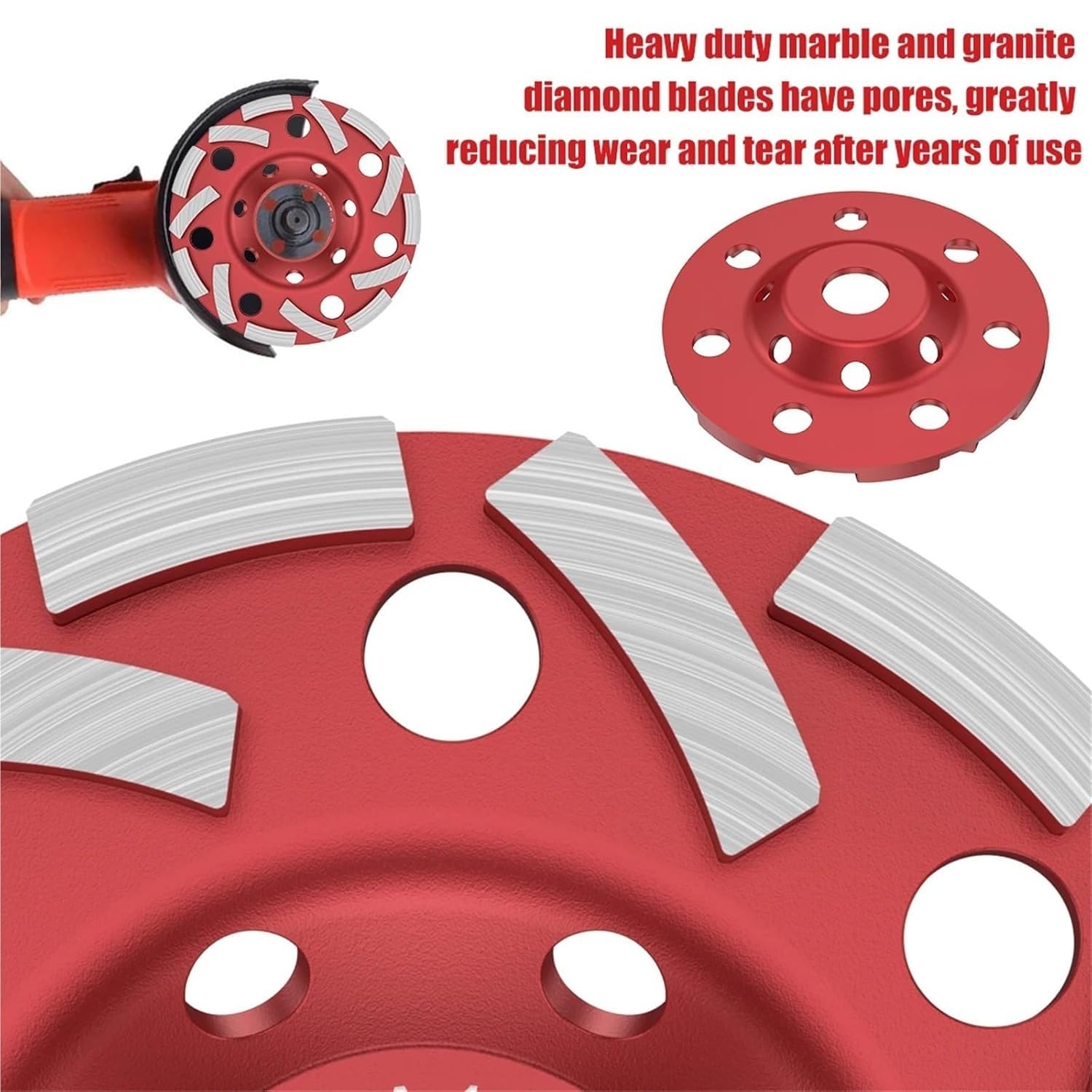 Diamentowa tarcza szlifierska, Diamentowa tarcza szlifierska do szlifierki kątowej Beton Stone Multicolor 125mm/100mm(Red)