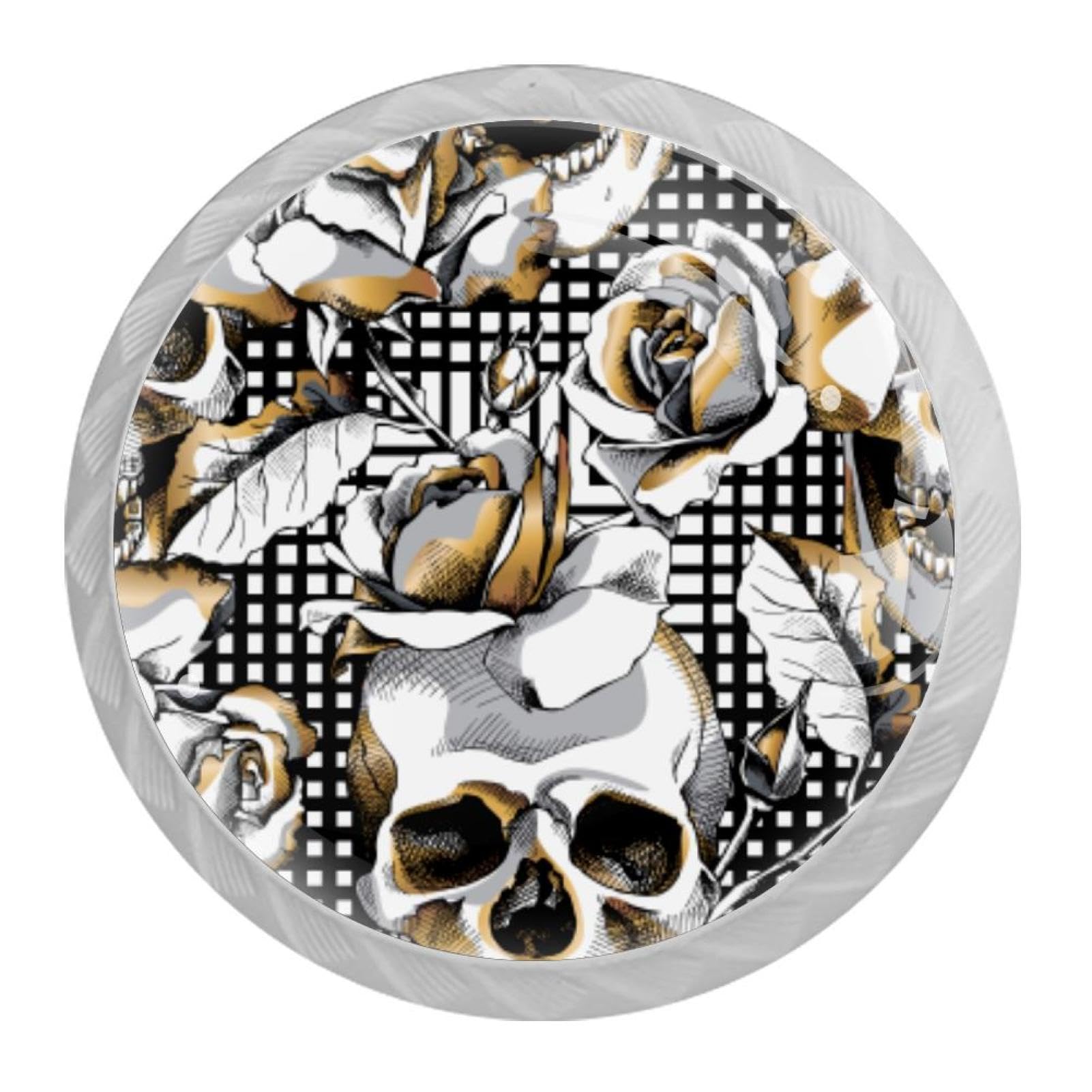 Tqmspg Multi20 4 Pieces Drawer Pulls Skull Door Knobs Dresser Handles For Kitchen Wardrobe Cupboard Hardware Furniture