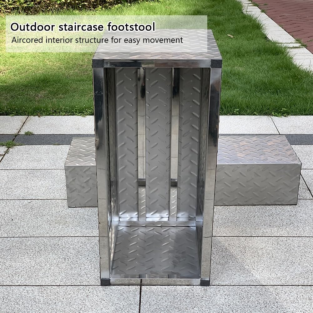 Bastidores de almacenamiento de acero inoxidable resistentes para carga, taburetes de escalera al aire libre, taburetes de escalón, soporte de equipo de cocina, duradero y versátil, uso doméstico y