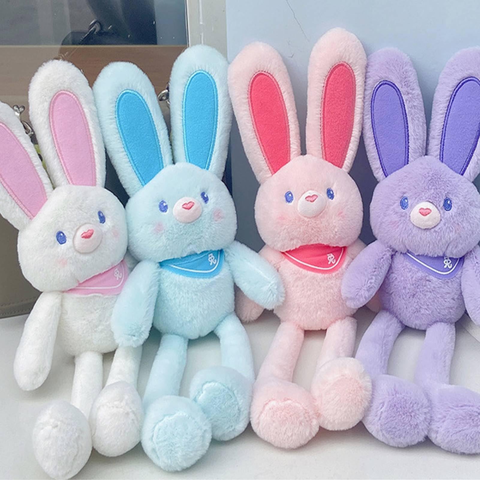 Peluche a forma di coniglio estraibile, divertente giocattolo interattivo a forma di coniglio con orecchie e zampe estraibili, giocattoli a forma di coniglio pasquale estraibile (D)