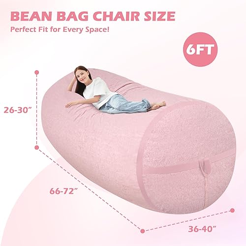 Miniatura 286 de HABUTWAY Puf gigante de 2 pies para adultos, con relleno de espuma viscoelástica, puf grande con funda de terciopelo holandés extraíble para sala de