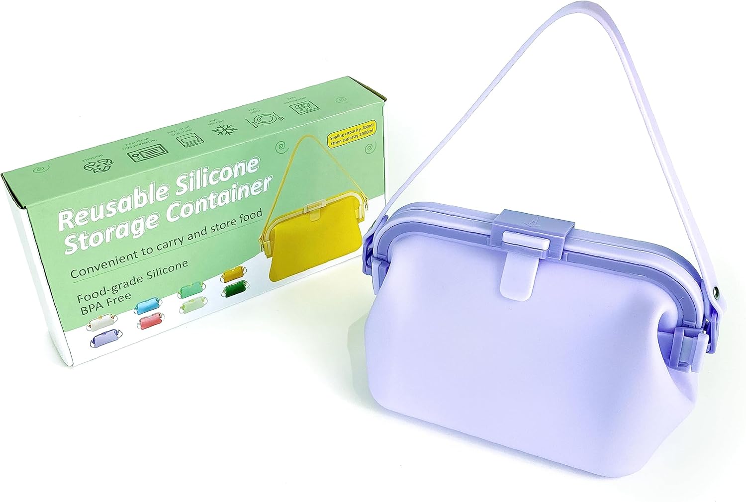 Reusable Silicone Storage Container Bag, Food Grade