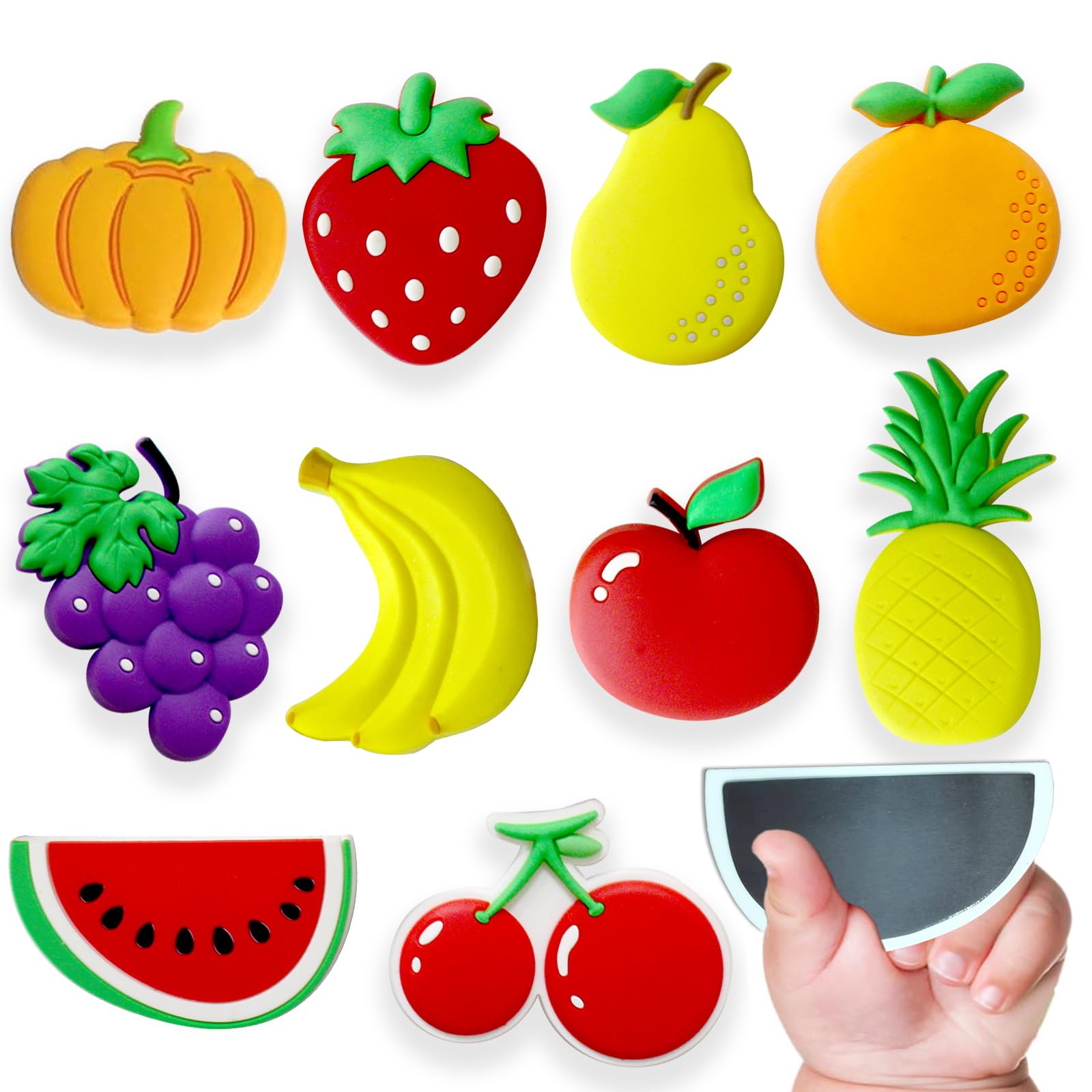 Refrigerator Magnets for Toddlers, Cute Fruit Fridge Magnets for Kids Large Size Toddler Magnets for Refrigerator Full Back Magnets for Babies Ages 3+Gift