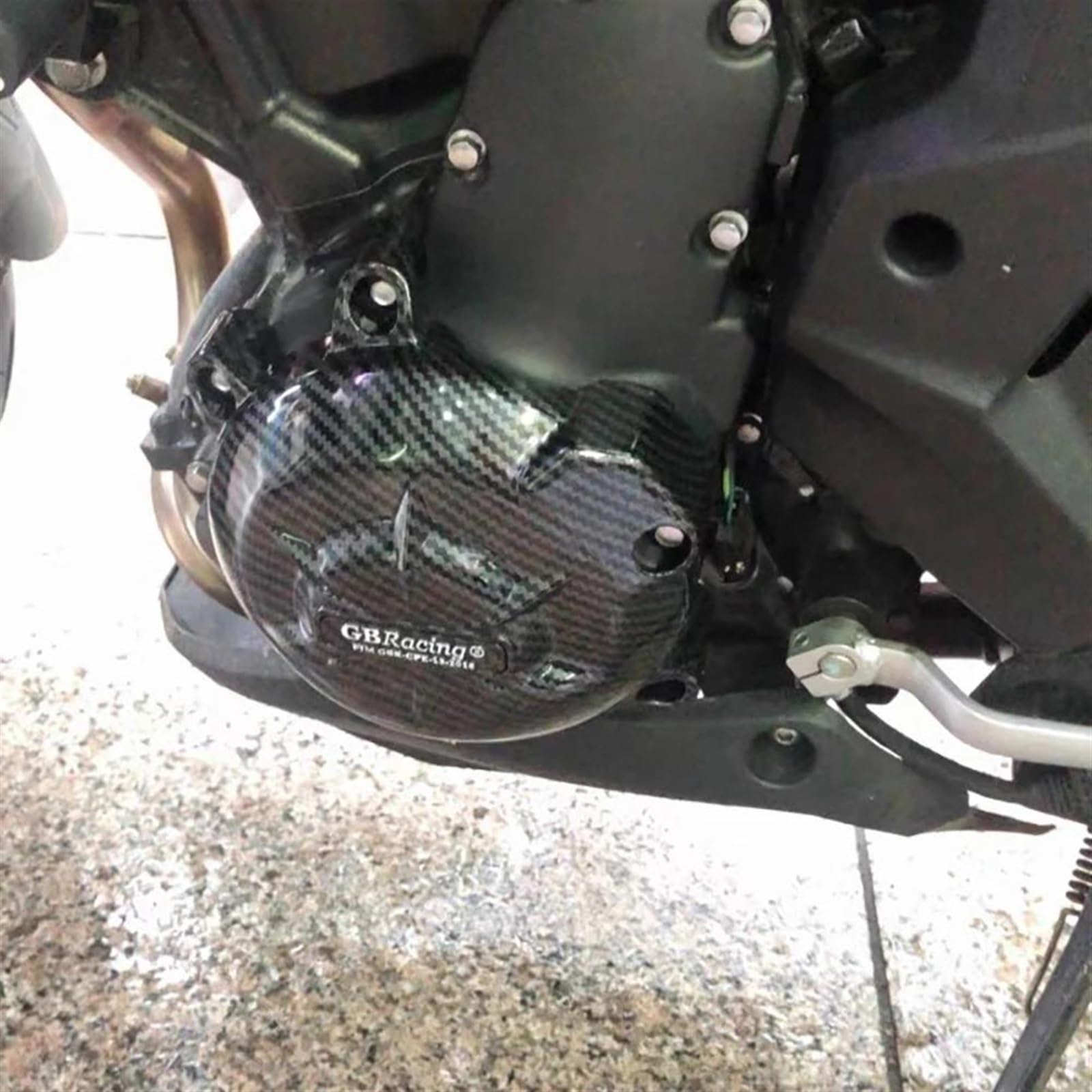 Protection Carter Moteur Kawasaki ER6N ER-6N ER6F ER-6F - Couvercle Moteur Carbone Fiber Texture