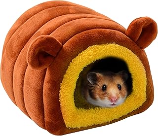 Warm Guinea Pig Bed, Guinea Pig Hideout, Hedgehog Bed, cave Bed for Small Animals Like Guinea Pigs, Hedgehogs, Ferrets, Dwarf Rabbits, Rats, Bunnies, Chinchillas and Syrian Hamsters(Brown)