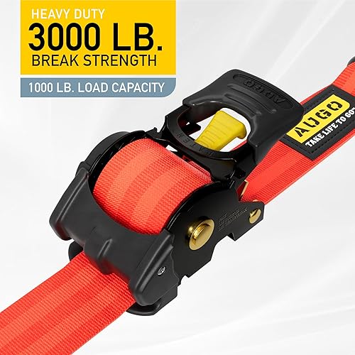 Vista 39 de AUGO Correas de trinquete retráctiles 2 correas de trinquete resistentes autoretráctiles con bucles suaves y bolsa de almacenamiento para Negro