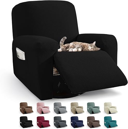 Miniatura 12 de JIVINER 5 Piezas Fundas Elásticas para Sofá Reclinable Funda para Sofá Reclinable con Parte Inferior Elástica Jacquard Ajustada Reclinable Funda