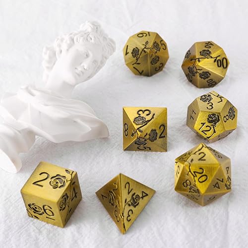 Miniatura 3 de DND - Juego de dados de metal, juego de dados poliédricos de color rosa D&D, perfecto en caja de metal de regalo para juegos de rol DND Dungeons and