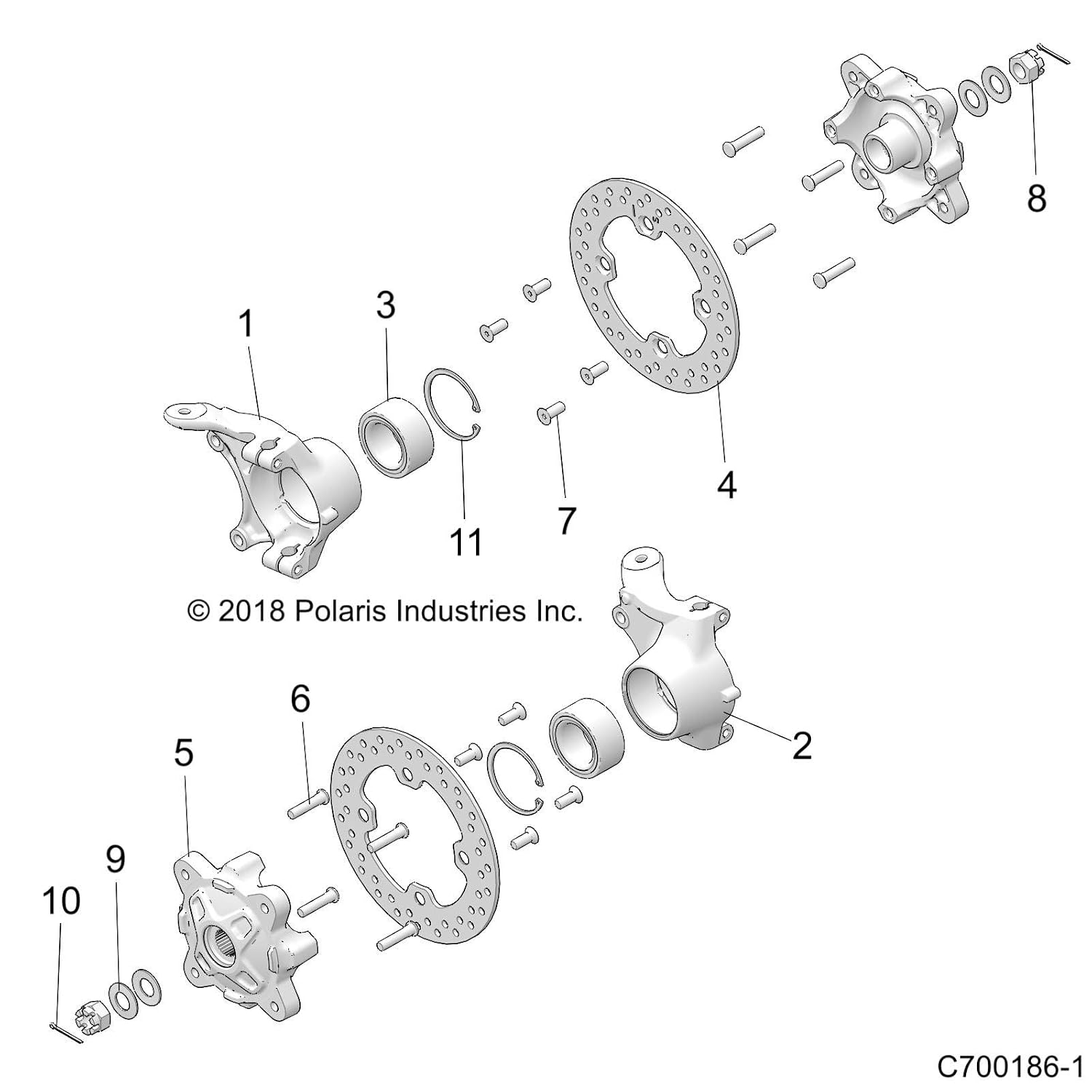 Polaris RZR Carrier Bearing, Wheel, Left, Genuine OEM Part 5135442, Qty 1