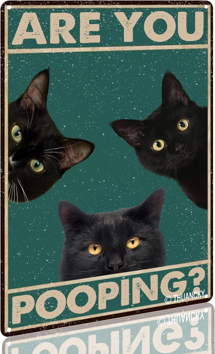 THUANCKY Tin Sign Vintage Cat are You Pooping Funny Signs