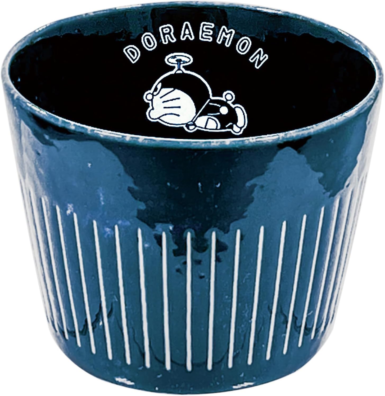 金正陶器(Kaneshotouki) Doraemon 011145 Multi Cup Small Bowl with Buckwheat Boar Mouth Diameter 3.1 x Height 2.6 inches (8 x 6.5 cm), Microwave Safe, Dishwasher Safe, Indigo, Made in Japan
