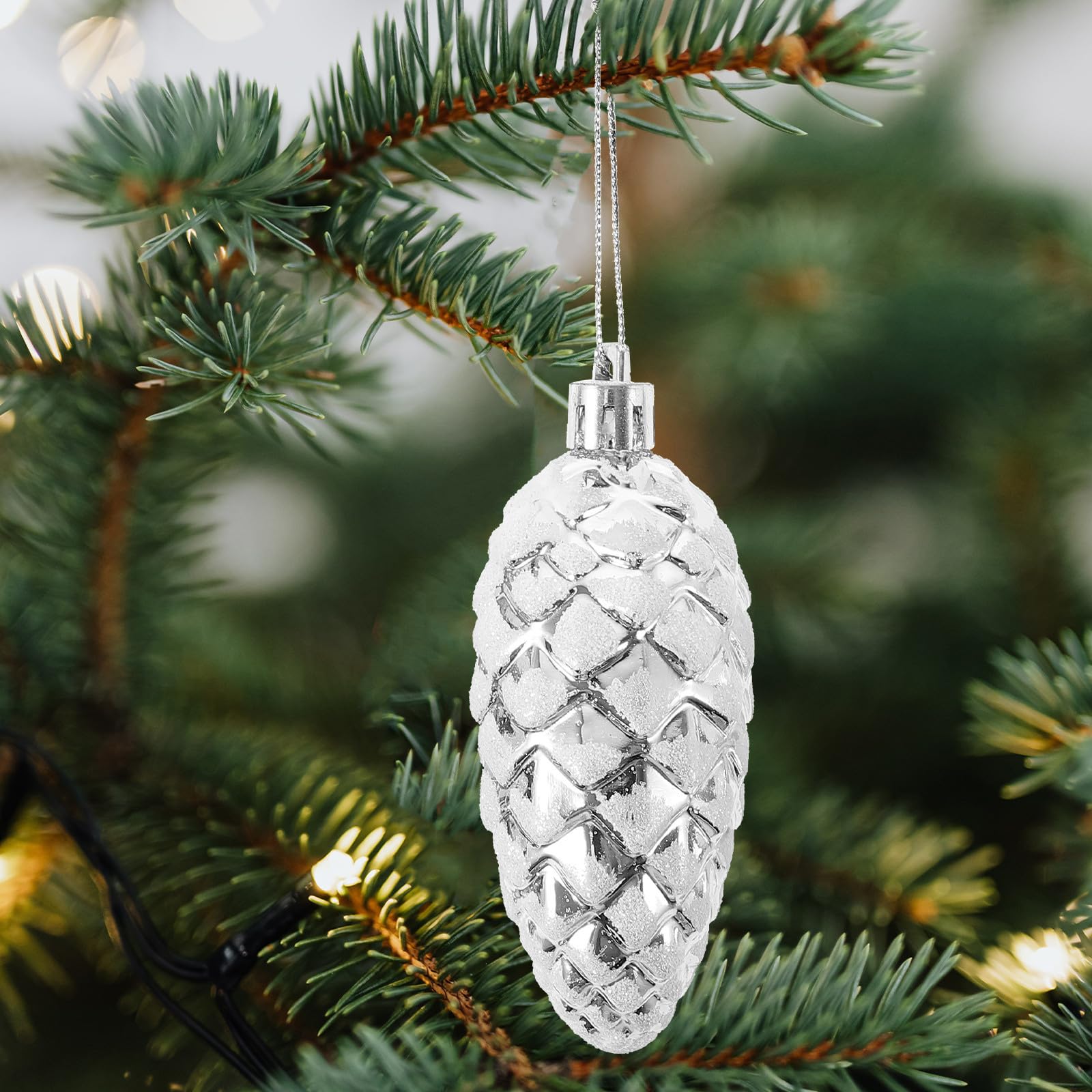 Toyvian 16 Schachteln Weihnachtsbaumschmuck Tannenzapfen aus Kunststoff zum