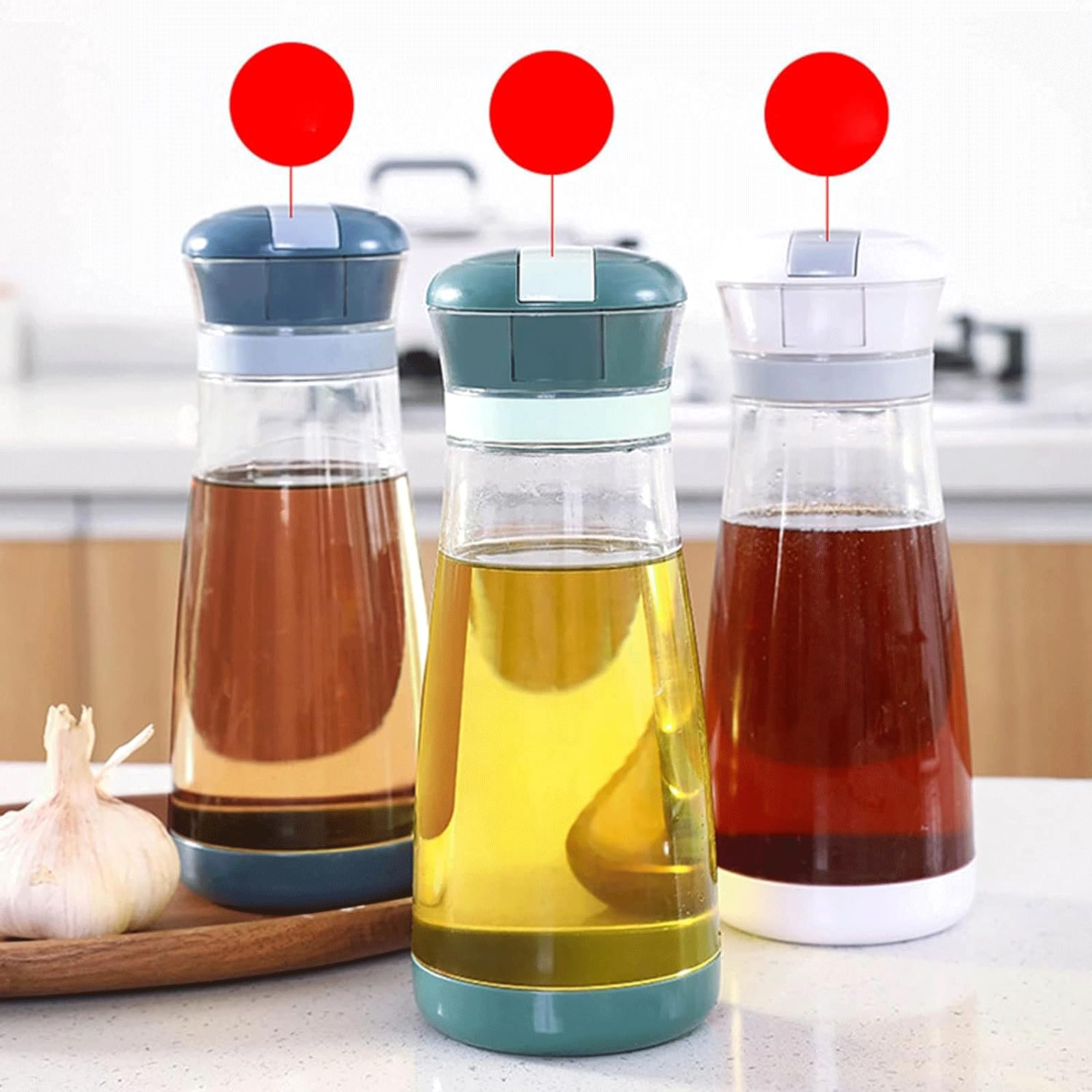 KRILLIQ Lattina di Olio Bottiglia di Olio commestibile in plastica Lattina di Miele Dispenser di Olio e aceto Dispenser di sciroppo di caffè per Cucinare in Cucina per Condimento