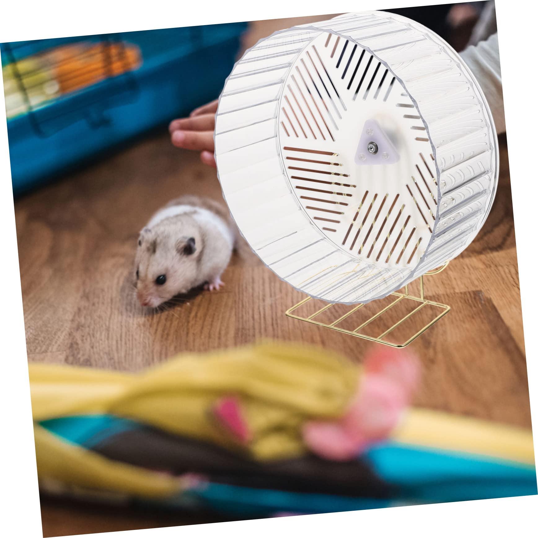 SUPVOX Rueda para Hámster y Erizo Base Estable de Plástico y Aleación, Rueda Silenciosa para Jaulas de Mascotas Que Alivia el Aburrimiento y Fomenta el Ejercicio Color Aleatorio