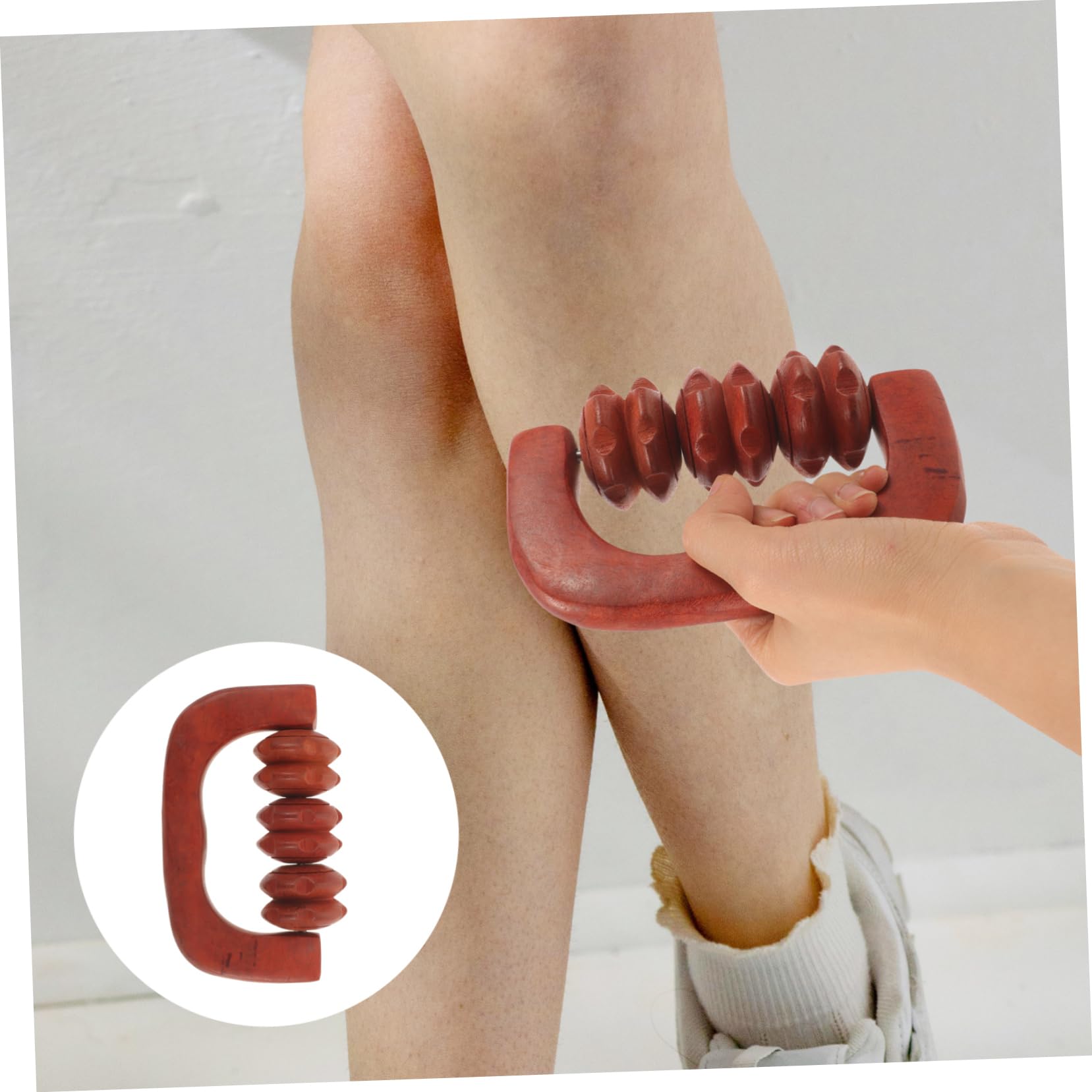 Didiseaon 4 Piezas Masajeador de rodillos de madera. masajeador de mano rodillo de masaje masajeador de rodillos para el cuello rodillo muscular manual rueda de desplazamiento engranaje