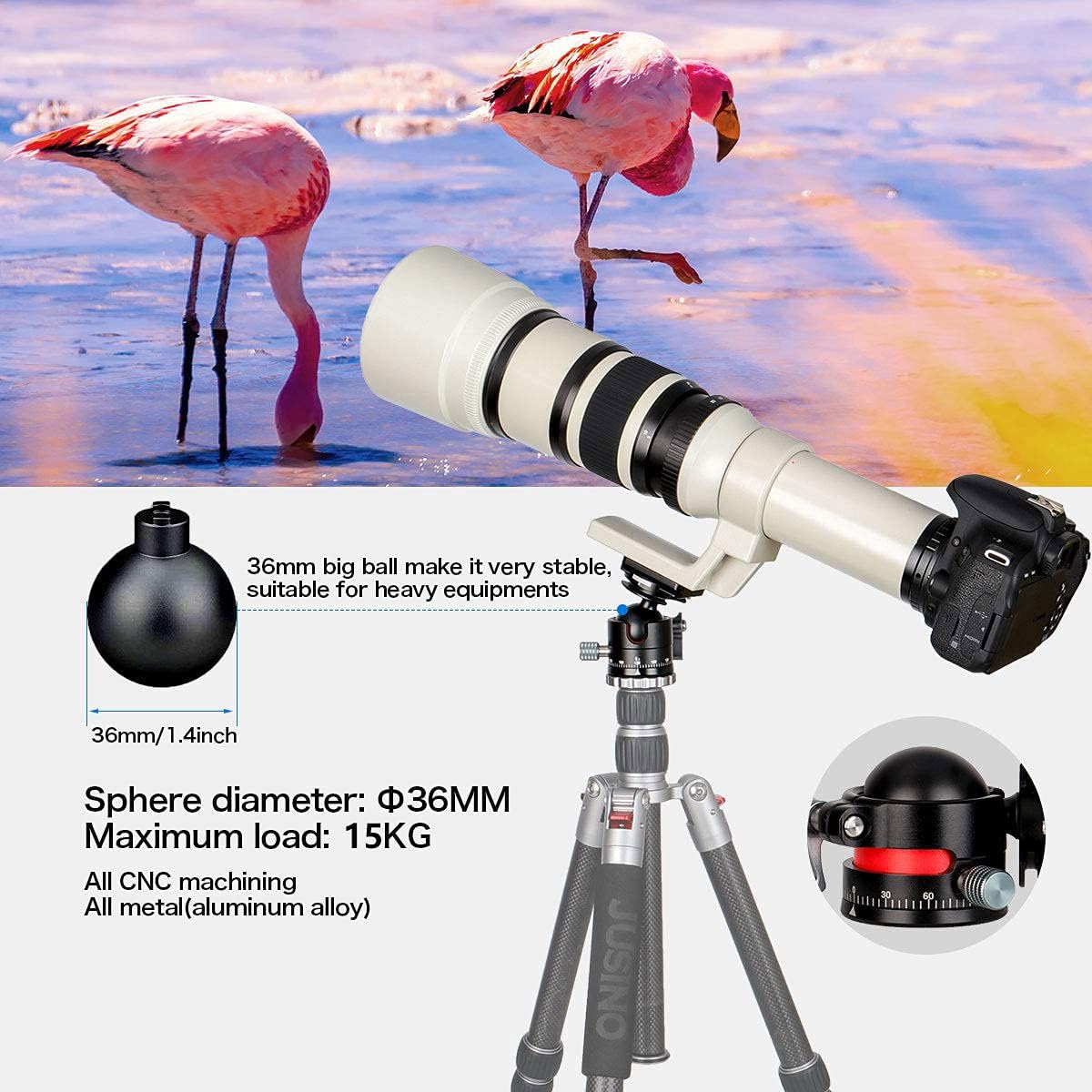 Nеw Prоduсt Koolehaoda Low Profile Ball Head, Φ36mm Ball Diameter All Metal Tripod Head with 1/4 Screw Arca Swiss Quick Release Plates for DSLR Cameras Tripods Monopods, Max Load 33lbs / 15KG -(E2)