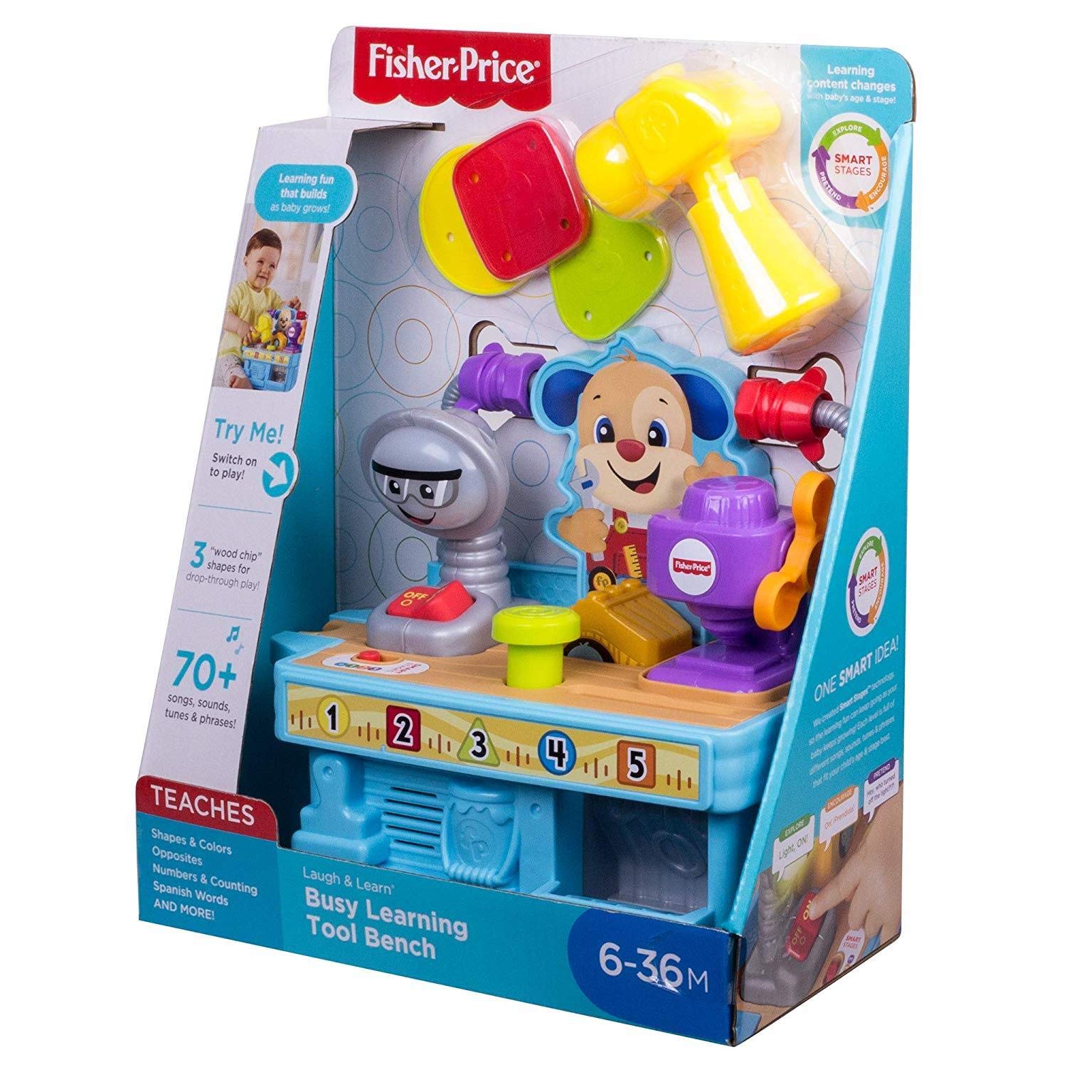 Fisher-Price Laugh and Learn Busy Learning Tool Bench, Infant Toy