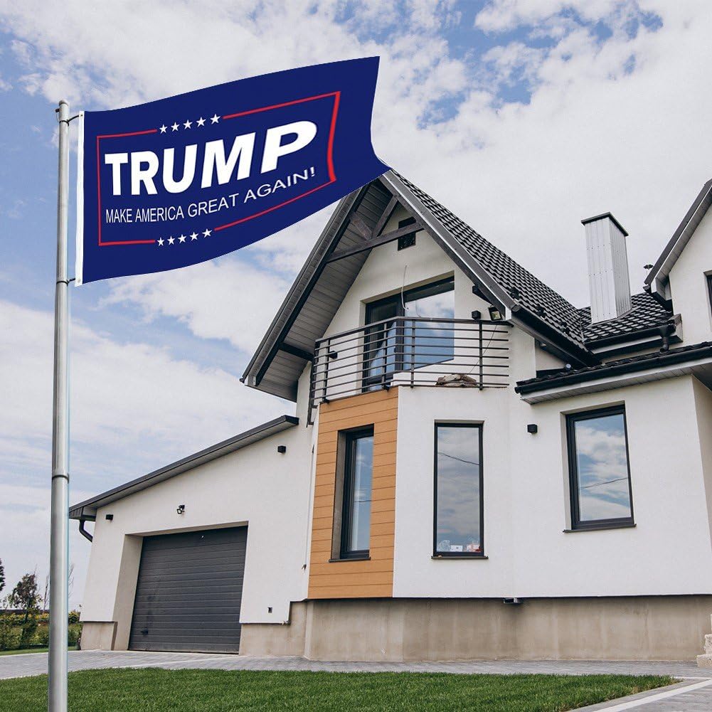 Trump Flagge 90 X 150 Cm – Doppelseitig, 3-lagig, UV-beständig | Patriotische Deko Für Garten, Auto, Rallye | 45. & 47. Präsidentschaft