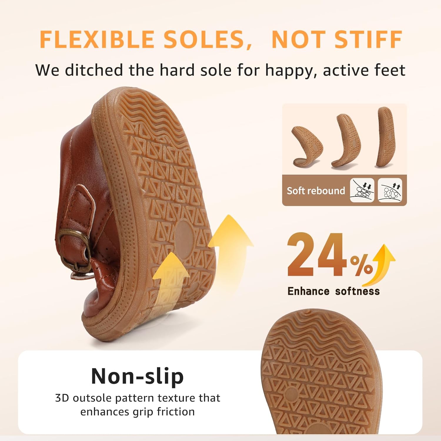 STQ Wide Toe Box Toddler Mary Jane Dress Shoes Zero Drop Girls Ballet Flats for Party School Uniform Shoe with Hook and Loops - Image 6